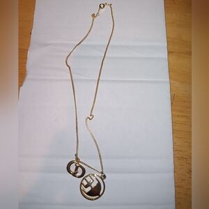 Christian Dior CD Logo 2 Charm Necklace